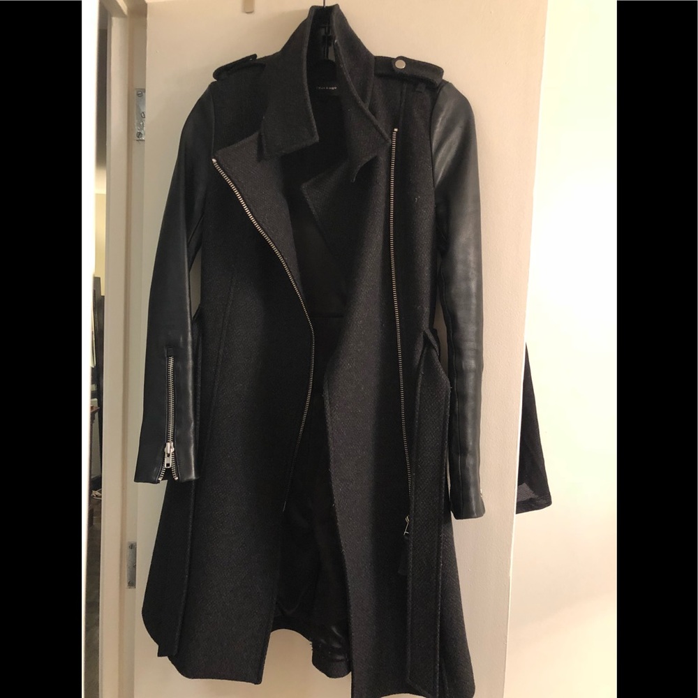 Mackage leather sleeve jacket/ coat